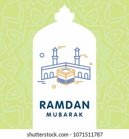 Ramadan Kareem Vector Background. calligraphy greeting card design of happy Ramadan Mubarak, Beautiful Muslim Event Eid Background Design