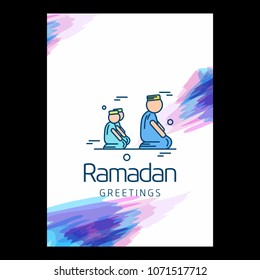 Ramadan Kareem Vector Background. calligraphy greeting card design of happy Ramadan Mubarak, Beautiful Muslim Event Eid Background Design