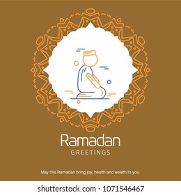 Ramadan Kareem Vector Background. calligraphy greeting card design of happy Ramadan Mubarak, Beautiful Muslim Event Eid Background Design