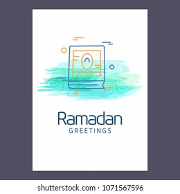Ramadan Kareem Vector Background. calligraphy greeting card design of happy Ramadan Mubarak, Beautiful Muslim Event Eid Background Design