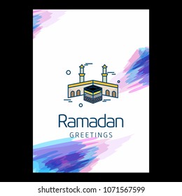 Ramadan Kareem Vector Background. calligraphy greeting card design of happy Ramadan Mubarak, Beautiful Muslim Event Eid Background Design