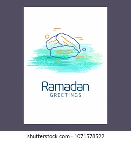 Ramadan Kareem Vector Background. calligraphy greeting card design of happy Ramadan Mubarak, Beautiful Muslim Event Eid Background Design