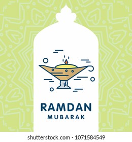 Ramadan Kareem Vector Background. calligraphy greeting card design of happy Ramadan Mubarak, Beautiful Muslim Event Eid Background Design