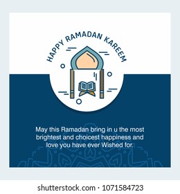 Ramadan Kareem Vector Background. calligraphy greeting card design of happy Ramadan Mubarak, Beautiful Muslim Event Eid Background Design