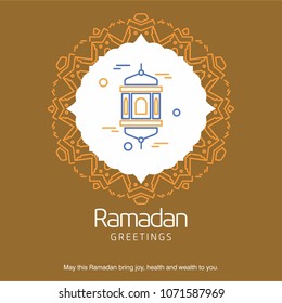 Ramadan Kareem Vector Background. calligraphy greeting card design of happy Ramadan Mubarak, Beautiful Muslim Event Eid Background Design