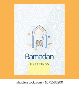 Ramadan Kareem Vector Background. calligraphy greeting card design of happy Ramadan Mubarak, Beautiful Muslim Event Eid Background Design