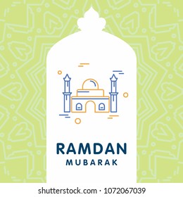Ramadan Kareem Vector Background. calligraphy greeting card design of happy Ramadan Mubarak, Beautiful Muslim Event Eid Background Design