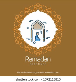Ramadan Kareem Vector Background. calligraphy greeting card design of happy Ramadan Mubarak, Beautiful Muslim Event Eid Background Design
