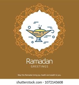 Ramadan Kareem Vector Background. calligraphy greeting card design of happy Ramadan Mubarak, Beautiful Muslim Event Eid Background Design