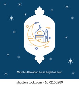 Ramadan Kareem Vector Background. calligraphy greeting card design of happy Ramadan Mubarak, Beautiful Muslim Event Eid Background Design