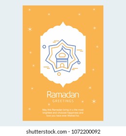 Ramadan Kareem Vector Background. calligraphy greeting card design of happy Ramadan Mubarak, Beautiful Muslim Event Eid Background Design
