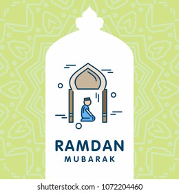 Ramadan Kareem Vector Background. calligraphy greeting card design of happy Ramadan Mubarak, Beautiful Muslim Event Eid Background Design