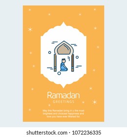 Ramadan Kareem Vector Background. calligraphy greeting card design of happy Ramadan Mubarak, Beautiful Muslim Event Eid Background Design