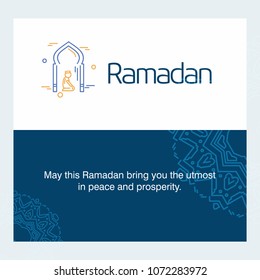 Ramadan Kareem Vector Background. calligraphy greeting card design of happy Ramadan Mubarak, Beautiful Muslim Event Eid Background Design