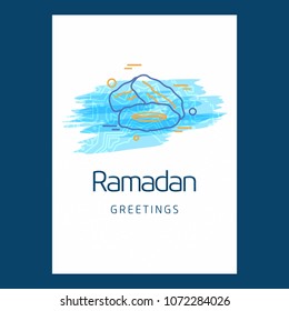Ramadan Kareem Vector Background. calligraphy greeting card design of happy Ramadan Mubarak, Beautiful Muslim Event Eid Background Design