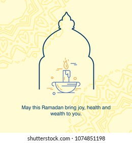 Ramadan Kareem Vector Background. calligraphy greeting card design of happy Ramadan Mubarak, Beautiful Muslim Event Eid Background Design