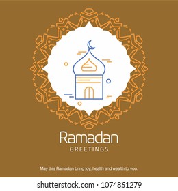 Ramadan Kareem Vector Background. calligraphy greeting card design of happy Ramadan Mubarak, Beautiful Muslim Event Eid Background Design