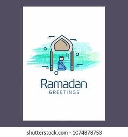 Ramadan Kareem Vector Background. calligraphy greeting card design of happy Ramadan Mubarak, Beautiful Muslim Event Eid Background Design