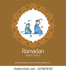 Ramadan Kareem Vector Background. calligraphy greeting card design of happy Ramadan Mubarak, Beautiful Muslim Event Eid Background Design