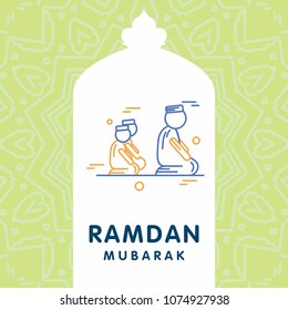 Ramadan Kareem Vector Background. calligraphy greeting card design of happy Ramadan Mubarak, Beautiful Muslim Event Eid Background Design