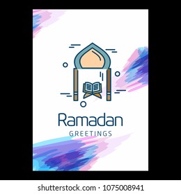 Ramadan Kareem Vector Background. calligraphy greeting card design of happy Ramadan Mubarak, Beautiful Muslim Event Eid Background Design