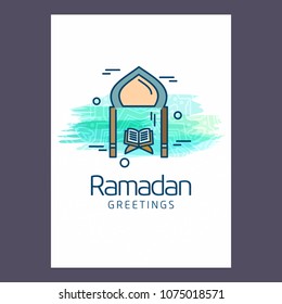 Ramadan Kareem Vector Background. calligraphy greeting card design of happy Ramadan Mubarak, Beautiful Muslim Event Eid Background Design