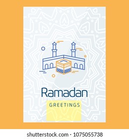 Ramadan Kareem Vector Background. calligraphy greeting card design of happy Ramadan Mubarak, Beautiful Muslim Event Eid Background Design