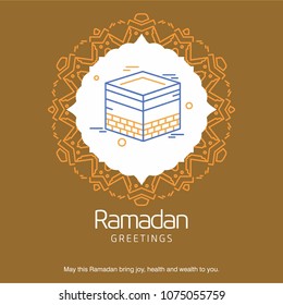 Ramadan Kareem Vector Background. calligraphy greeting card design of happy Ramadan Mubarak, Beautiful Muslim Event Eid Background Design