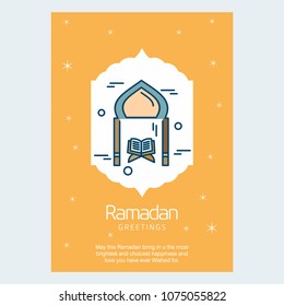 Ramadan Kareem Vector Background. calligraphy greeting card design of happy Ramadan Mubarak, Beautiful Muslim Event Eid Background Design