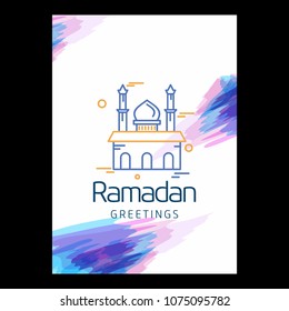 Ramadan Kareem Vector Background. calligraphy greeting card design of happy Ramadan Mubarak, Beautiful Muslim Event Eid Background Design