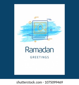 Ramadan Kareem Vector Background. calligraphy greeting card design of happy Ramadan Mubarak, Beautiful Muslim Event Eid Background Design