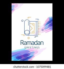 Ramadan Kareem Vector Background. calligraphy greeting card design of happy Ramadan Mubarak, Beautiful Muslim Event Eid Background Design