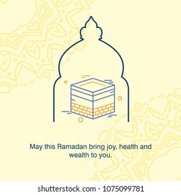 Ramadan Kareem Vector Background. calligraphy greeting card design of happy Ramadan Mubarak, Beautiful Muslim Event Eid Background Design