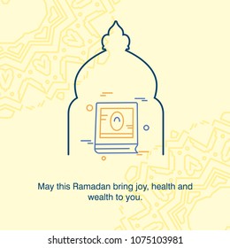Ramadan Kareem Vector Background. calligraphy greeting card design of happy Ramadan Mubarak, Beautiful Muslim Event Eid Background Design