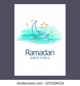 Ramadan Kareem Vector Background. calligraphy greeting card design of happy Ramadan Mubarak, Beautiful Muslim Event Eid Background Design