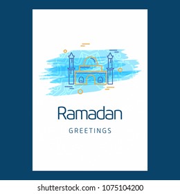 Ramadan Kareem Vector Background. calligraphy greeting card design of happy Ramadan Mubarak, Beautiful Muslim Event Eid Background Design