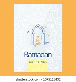 Ramadan Kareem Vector Background. calligraphy greeting card design of happy Ramadan Mubarak, Beautiful Muslim Event Eid Background Design