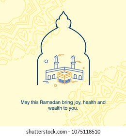 Ramadan Kareem Vector Background. calligraphy greeting card design of happy Ramadan Mubarak, Beautiful Muslim Event Eid Background Design