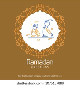 Ramadan Kareem Vector Background. calligraphy greeting card design of happy Ramadan Mubarak, Beautiful Muslim Event Eid Background Design