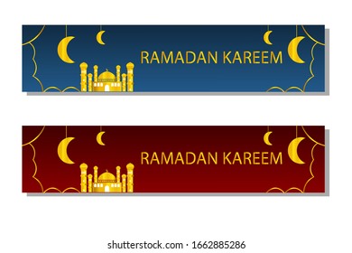 Ramadan kareem vector banner with modern and elegant design