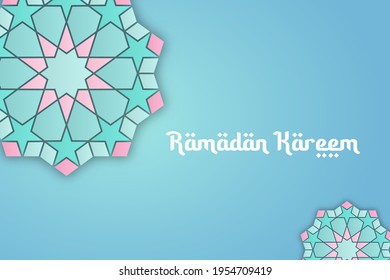 ramadan kareem vector banner, modern islamic ornament.