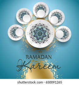 Ramadan Kareem vector beautiful  illustration template card for design.Islamic decoration. Ramadan Kareem is the name of the glorious month of Ramadan.