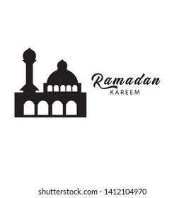 Ramadan Kareem vector black and white