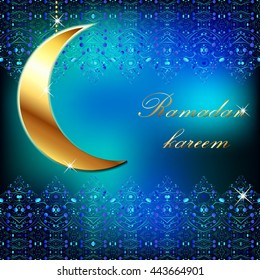 Ramadan kareem - Vector blue east template 