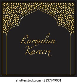 Ramadan Kareem Vector Decorative Goldenes Tor 