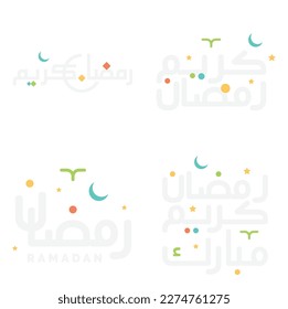 Ramadan Kareem Vector Design with Arabic Calligraphy for Muslim Greetings.