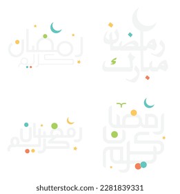 Ramadan Kareem Vector Design with Arabic Calligraphy for Muslim Blessings.