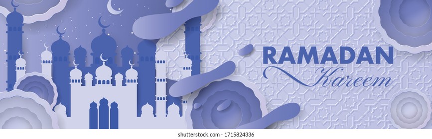 Ramadan Kareem vector design of background illustration with mosque ornament.