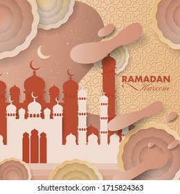 Ramadan Kareem Vektorillustration Design der Hintergrundgrafik mit Moschee-Ornament.