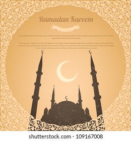 Ramadan Kareem Vector Design Old Paper Background